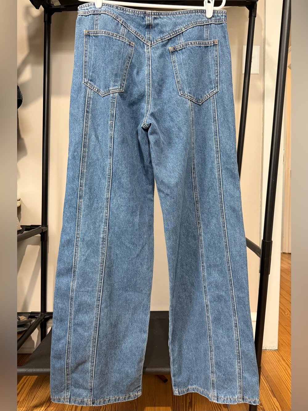 Lioness Day Dream Lace-Up Wide Leg Jeans NWT Blue Denim Size AU 12 / US 8 - Picture 3 of 11